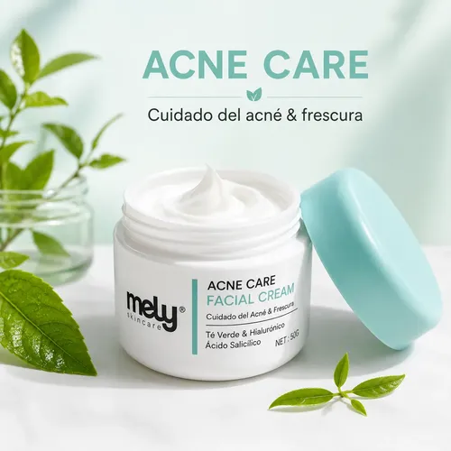 Crema Facial Acne Care Mely Te Verde Acido Salicilico 50g