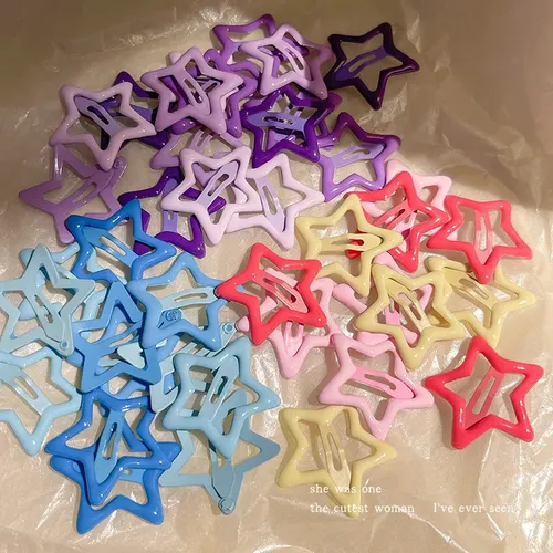 100 Broches Pelo Estrella Colores Clip Bb Metal Aleaci