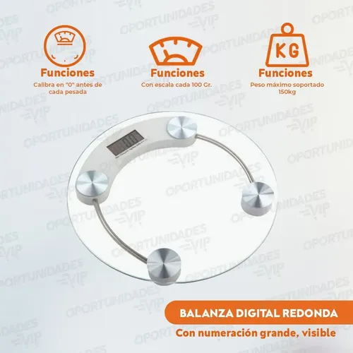 Balanza Personal De Baño De Vidrio, Lcd Digital Hasta 180 Kg