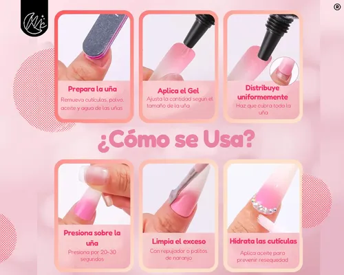 Kit Uñas Esculpidas Soft Gel Set Uv Completo Semipermanente