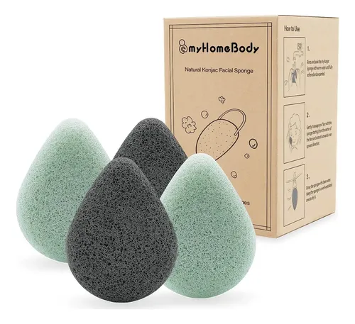 Esponjas Konjac Myhomebody  Juego 4 Hojas Con Carbón