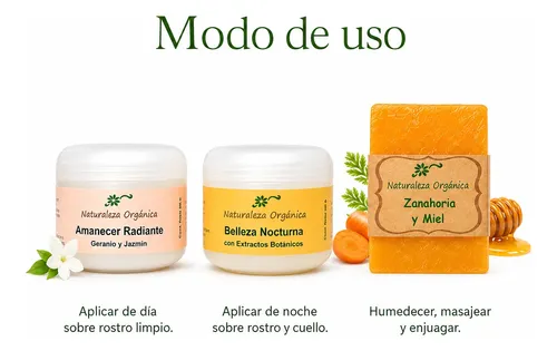 Set Nutritivo Revitalizante Cremas Dia+noche+jabon Zanahoria