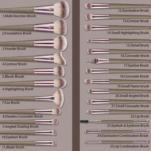 Set De Brochas De Maquillaje Yolygir 32 Unidades Marrón