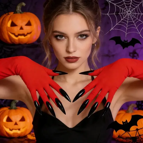 Cubierta De Uñas Larga Para Halloween Catwoman, Accesorios P