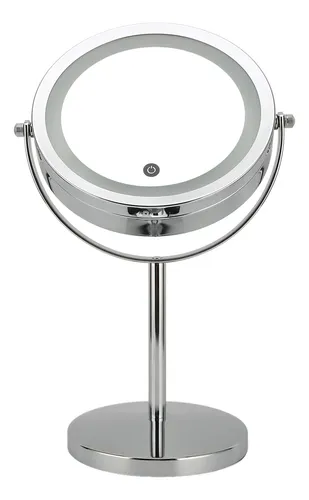 Espejo De Maquillaje Led Redondo Con Aumento De Doble Cara