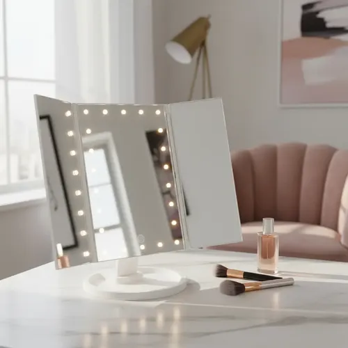 Maquillaje Tríptico Iluminación Led Portátil Base Reforzada
