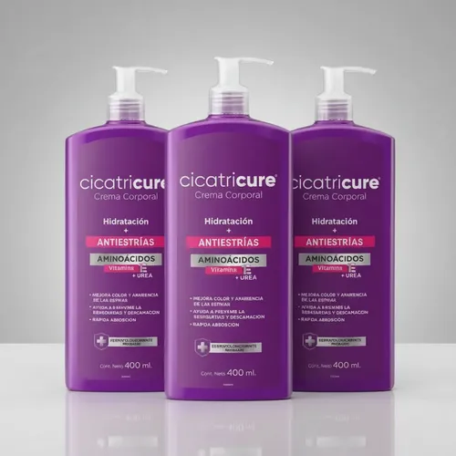 Cicatricure Crema Anti Estrías Hidratación Vitamina E Pack 3