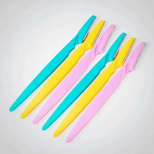 Perfiladores De Cejas X6 Navaja Navajin Quita Vello Facial Rosa/celeste/naranja