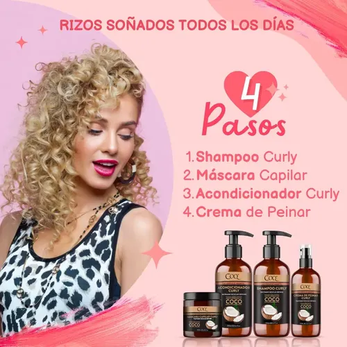 X2: Shampoo + Crema De Peinar Curly Rizos Naturales Sin Friz