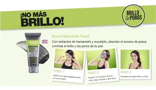Clearskin Avon Mascarilla Facial Negra Jabon Exfoliante Set