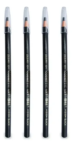 Lápiz dermatográfico profesional para cejas negro, kit de 4