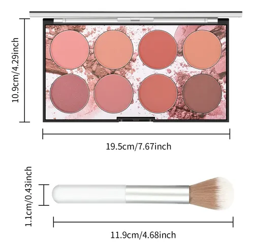 Paleta De Colorete Facial Kyda 8 Colores Natural Mate Ownest