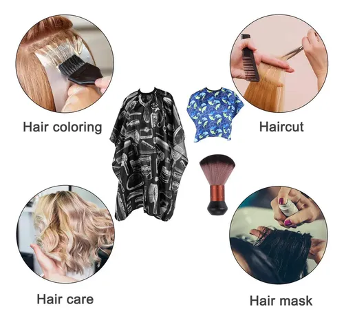 Capa De Barbero Con Forma De Brocha Para Corte De Cabello