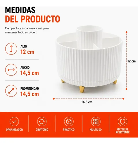 Organizador Maquillaje Porta Cosmetico De Brocha Giratorio