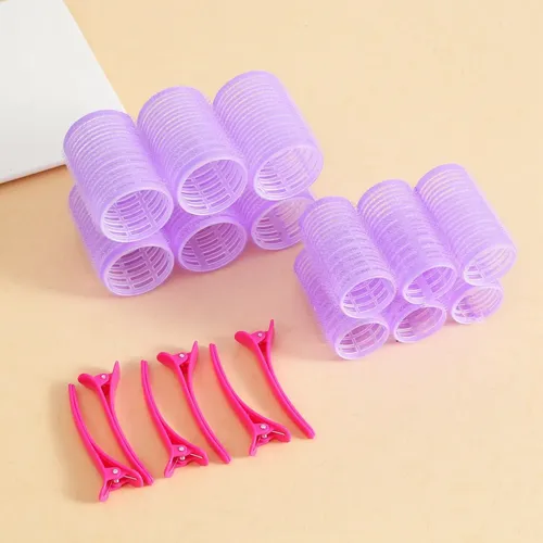 Rulos Para Cabello Con Clips 3cm Y 4cm 12 Piezas Negro