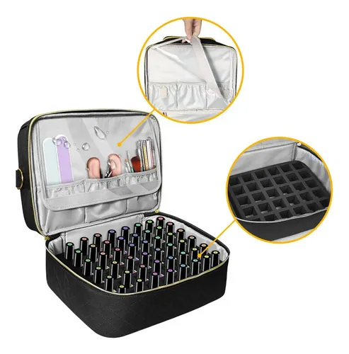 Organizador De Esmalte De Uñas, Bolso Portátil Con Negro