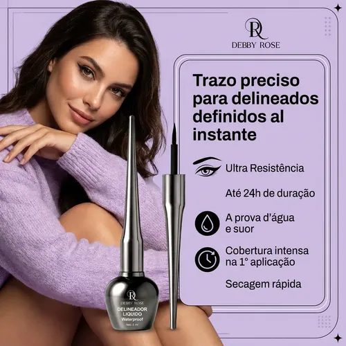 Debby Rose Delineador Líquido Negro Impermeable 5ml