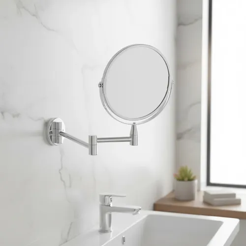 Espejo Articulado Doble 20 Cm Cromo Baño Habitación Makeup