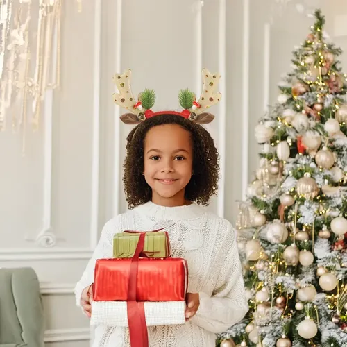 8 Diademas Navideñas For El Pelo Con Purpurina Navideña Con