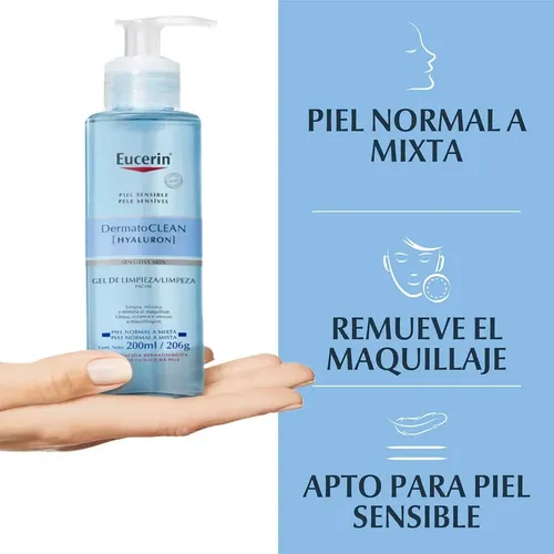 Gel Limpieza Facial Eucerin Dermatoclean Hyaluron 200ml 206g