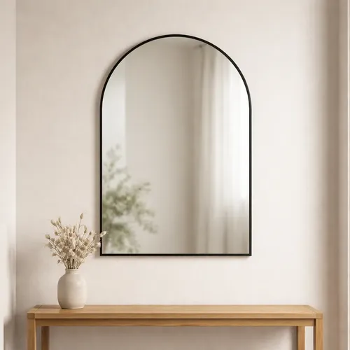 Espejo De Pared Moderno 70cm Minimalista Negro Arco