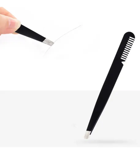 Pinzas Para Cejas Con Cepillo, Acero Inoxidable