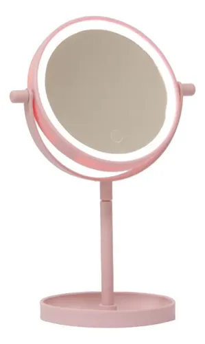 Espejo Maquillaje Aro Luz Led Personal Base Mesa Giratorio