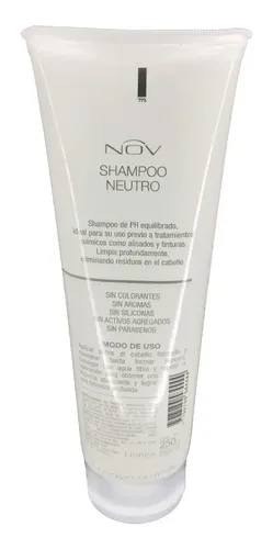 Shampoo Neutro Nov Pelo Alisado Profesional Peluquería X 250