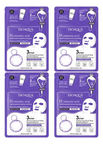 Setx4 Mascarilla Facial Ácido Hialurónico Bioaqua 3 Pasos
