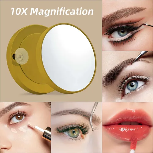 Espejo De Maquillaje Con Luz Led Shinerva 33x42cm Dorado