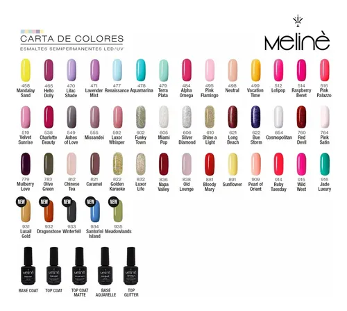 Esmalte Semipermanente Meline X1 Únicos Colores Promo Oferta