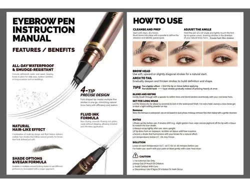 Microblading Cejas Espoce Makeup 2u 4 Puntas Waterproof