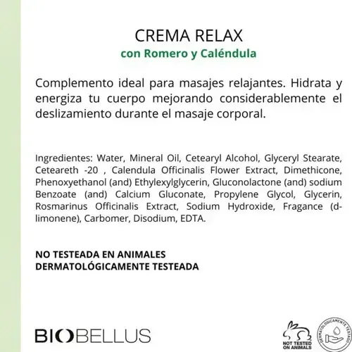 Crema Para Masajes Relajantes Musculares Biobellus X 1 Kg Tipo de envase Pote Fragancia No Tipos de piel Todas