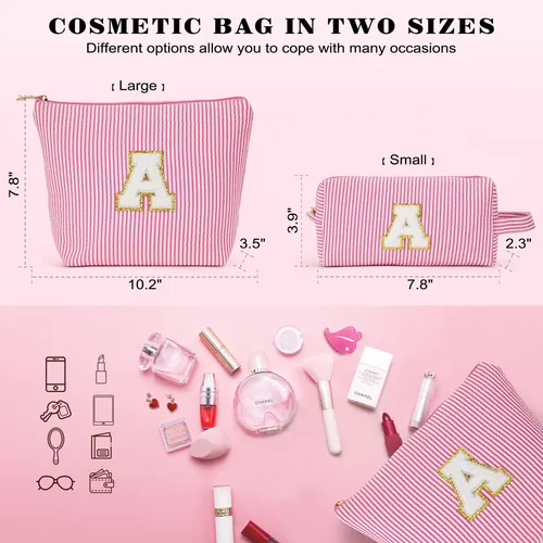 Set De Neceseres De Viaje Fohufo Pink Initial E Travel Toile