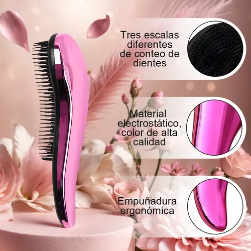 5 Piezas De Peine Para Cabello Y Cepillo Para Desenredar 5 Colores