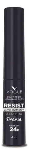 Delineador Líquido Resist Vogue 4 Ml Color Negro