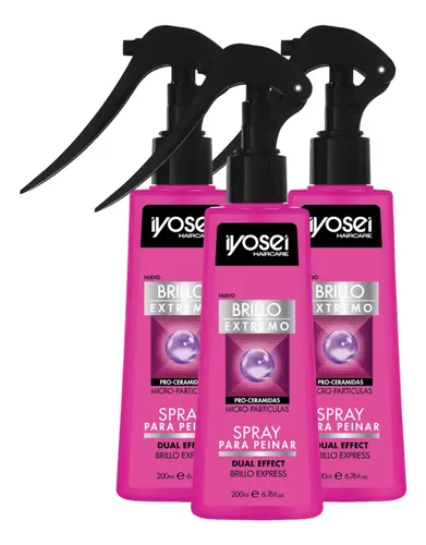 3 Spray Para Peinar Brillo Extremo X 200ml Iyosei
