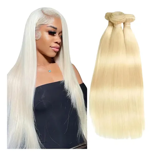 Extensiones Cabello Natural 76cm Tupido Tecno Genius Weft Color Rubio Extra Claro Manteca