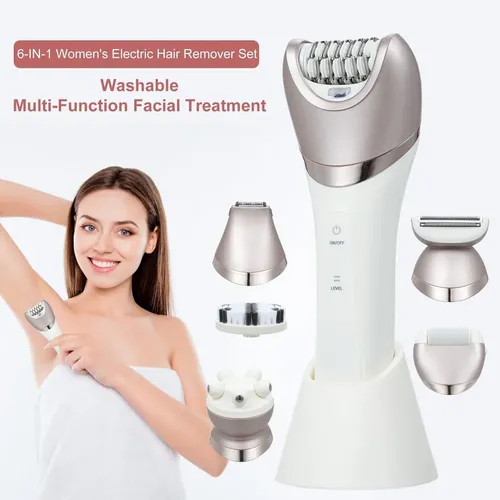 Depiladora Eléctrica 6 En 1 Rostro, Pies Y Cuerpo For Mujer