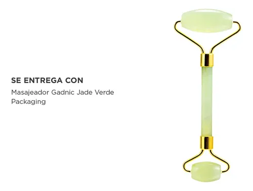 Masajeador Facial Cuello Doble Rodillo Gadnic Verde Jade