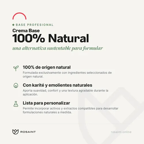 Crema Base Neutra 100% Natural 1 Kg – Rosaint Profesional
