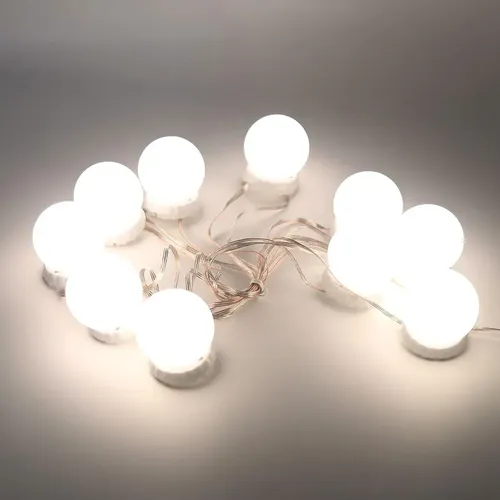 Kit 10 Focos Lamparas Luz Led Espejo Usb Camarin Maquillaje