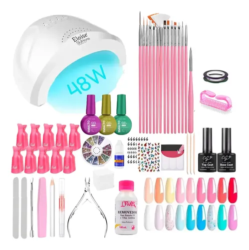 Kit X60 Manicura Uñas Semipermanentes Cabina Uv Led 48w Deco