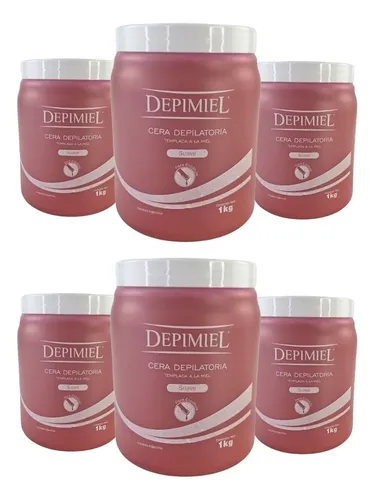 Kit X6 Ceras Depilatoria Templada Suave 1 Kg Depimiel