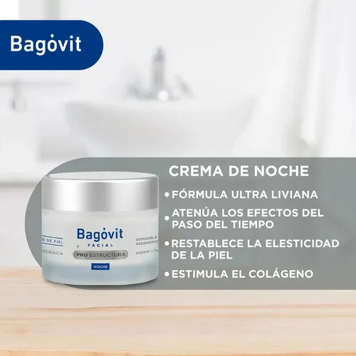 Crema Antiage Nutritiva Bio Reparadora de Noche Bagóvit Pro Estructura para todo tipo de piel de 60g