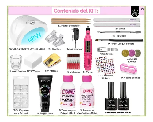 Kit Polygel Completo Cabina Torno Esmaltado Semipermanente
