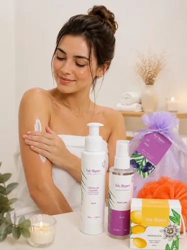 Kit Regalo Tuly Miguez Jabon Crema Corporal Perfume Acai