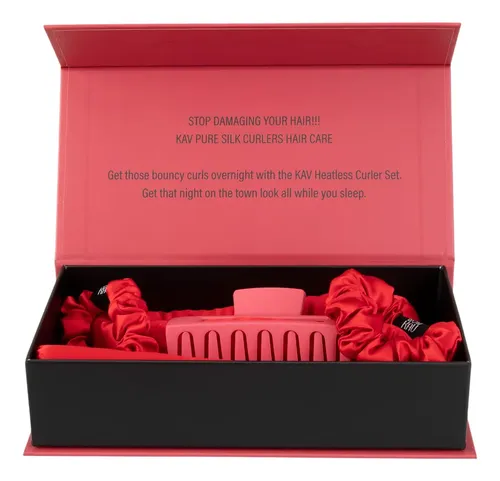 Rizador De Cabello Sin Calor Kav Set De Rulos De Seda Morera
