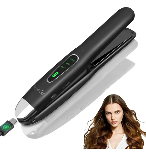 Plancha De Pelo Inalámbrica Sunmay 2 En 1 Portátil