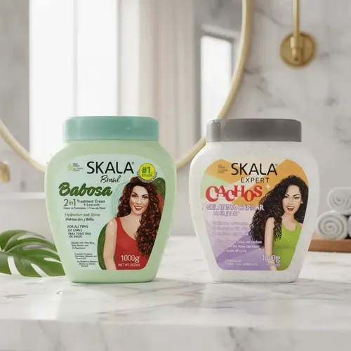 Kit Skala Gelatina + Baño Babosa Hidratación Rulos 1 Kg